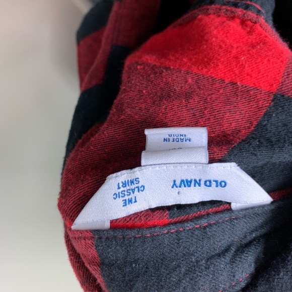 Old Navy Buffalo Check Button Down Red Black XXL - Picture 4 of 4